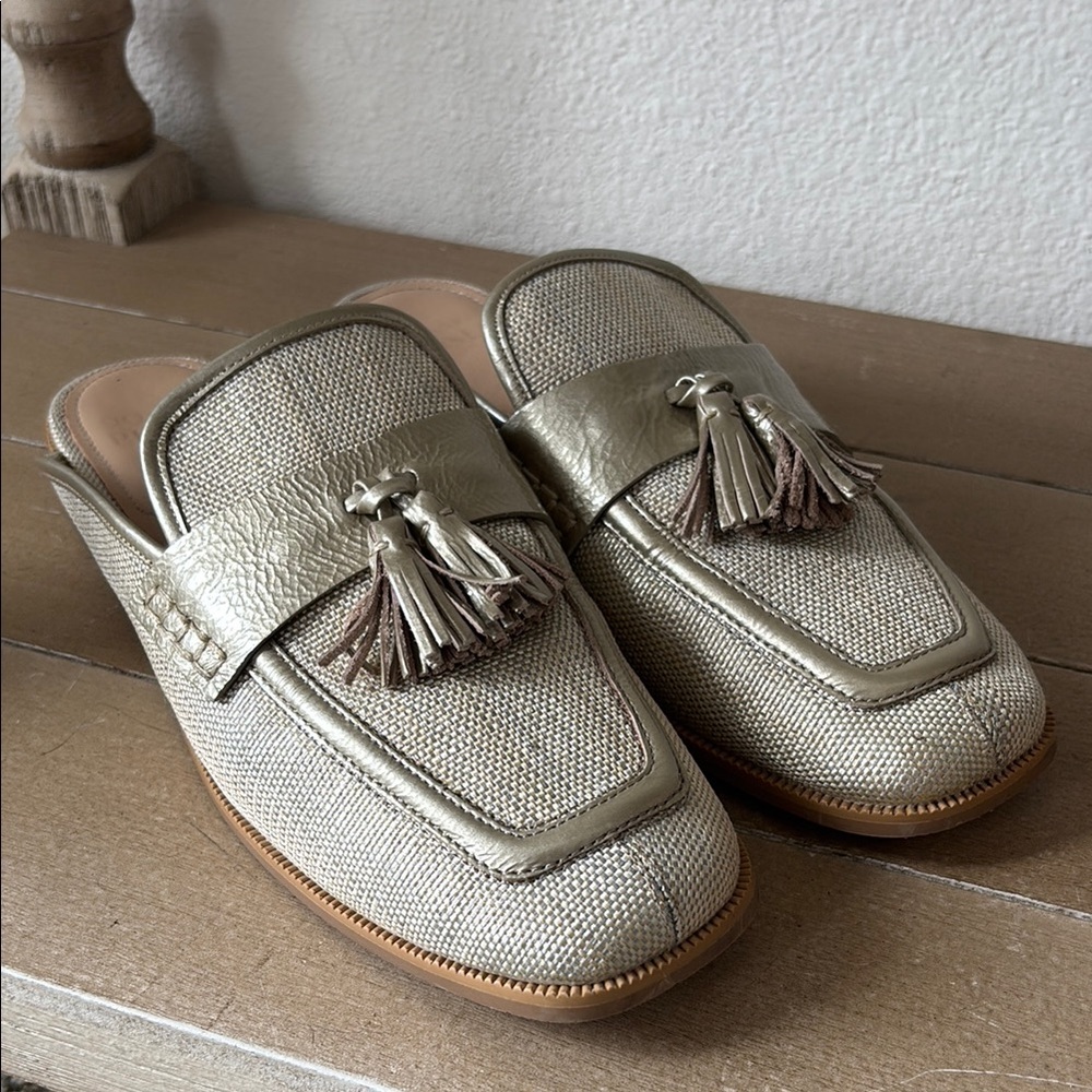 Donald J. Pliner Silver Tassel Loafers